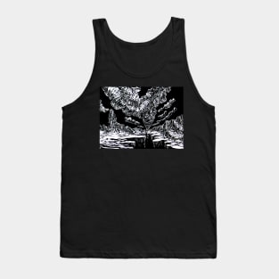 Surreal Trippy Tornado Canyon TWISTER Storm - black and white Tank Top